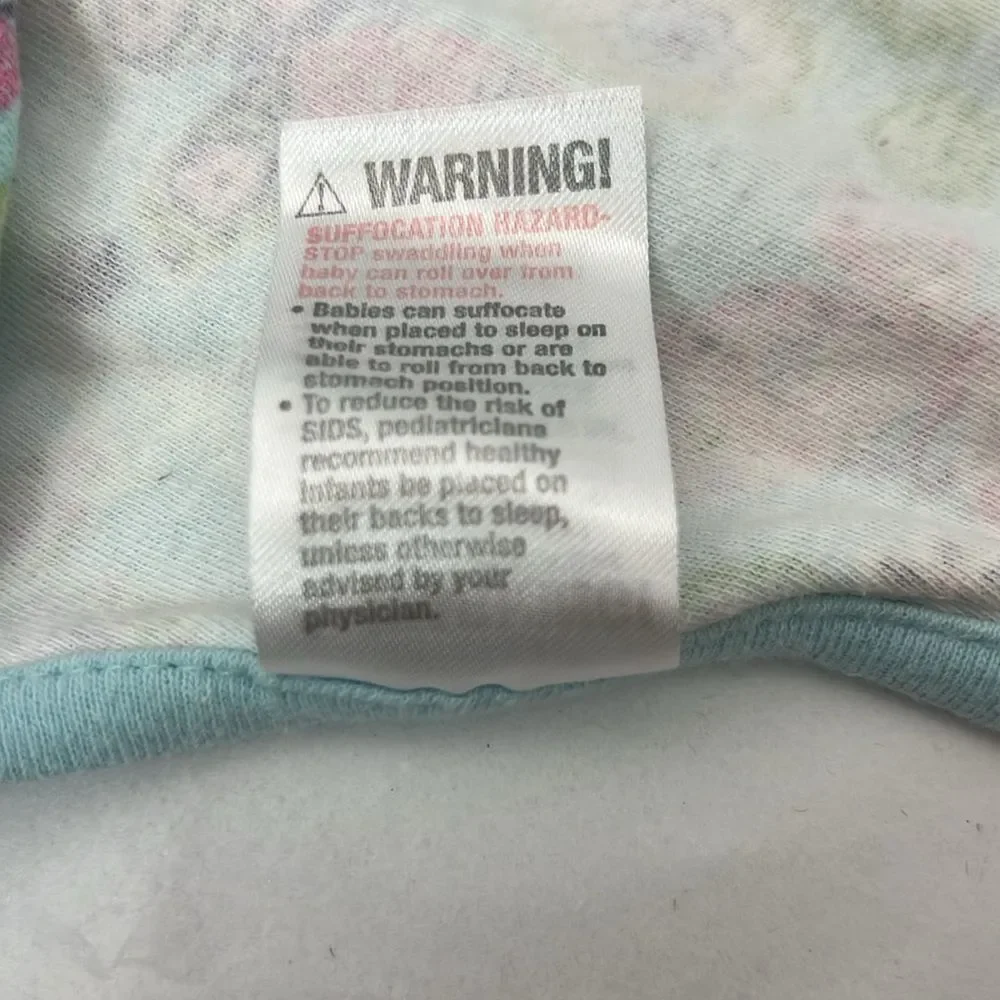 Swaddle me mint green with flower and butterfly print cotton swaddle Size small